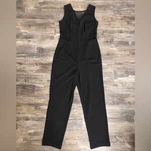 Alexa B Nites Women’s Black Cocktail Sleeveless Jumpsuit With Mesh Inserts Sz 10